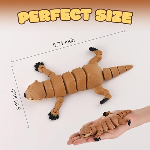 GemmiCho 5.7" Articulated Otter Toy – 3D Printed Fidget Animal for Stress Relief