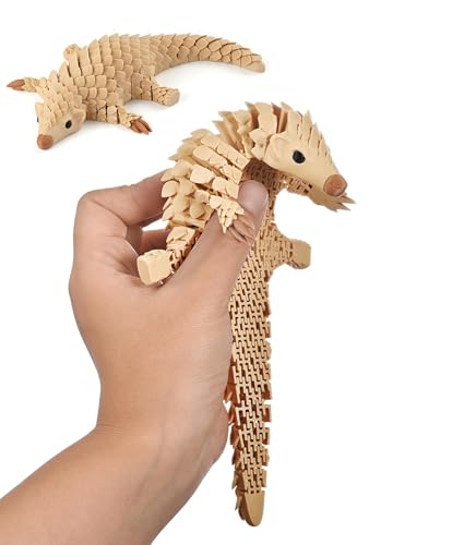 GemmiCho 7.68" Articulated 3D Printed Pangolin Toy – Realistic Scaled Fidget Figure for Stress Relief and Display