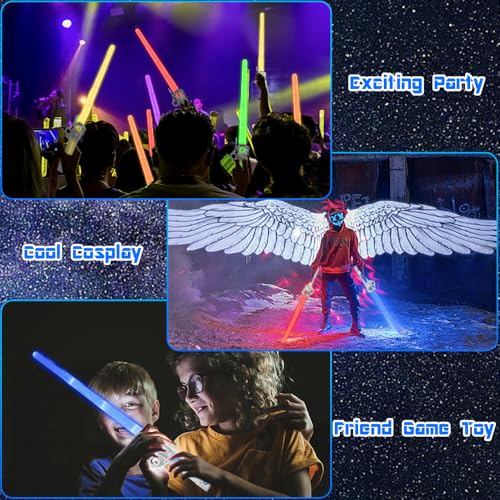 Genqiang Light Up Sword Toy - Retractable Blade, 7 Colors, Sound Effects, USB-C Charging