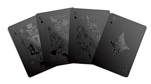 Gent Supply Co. Day of the Dead Black Waterproof Plastic Playing Cards – 54-Card Deck