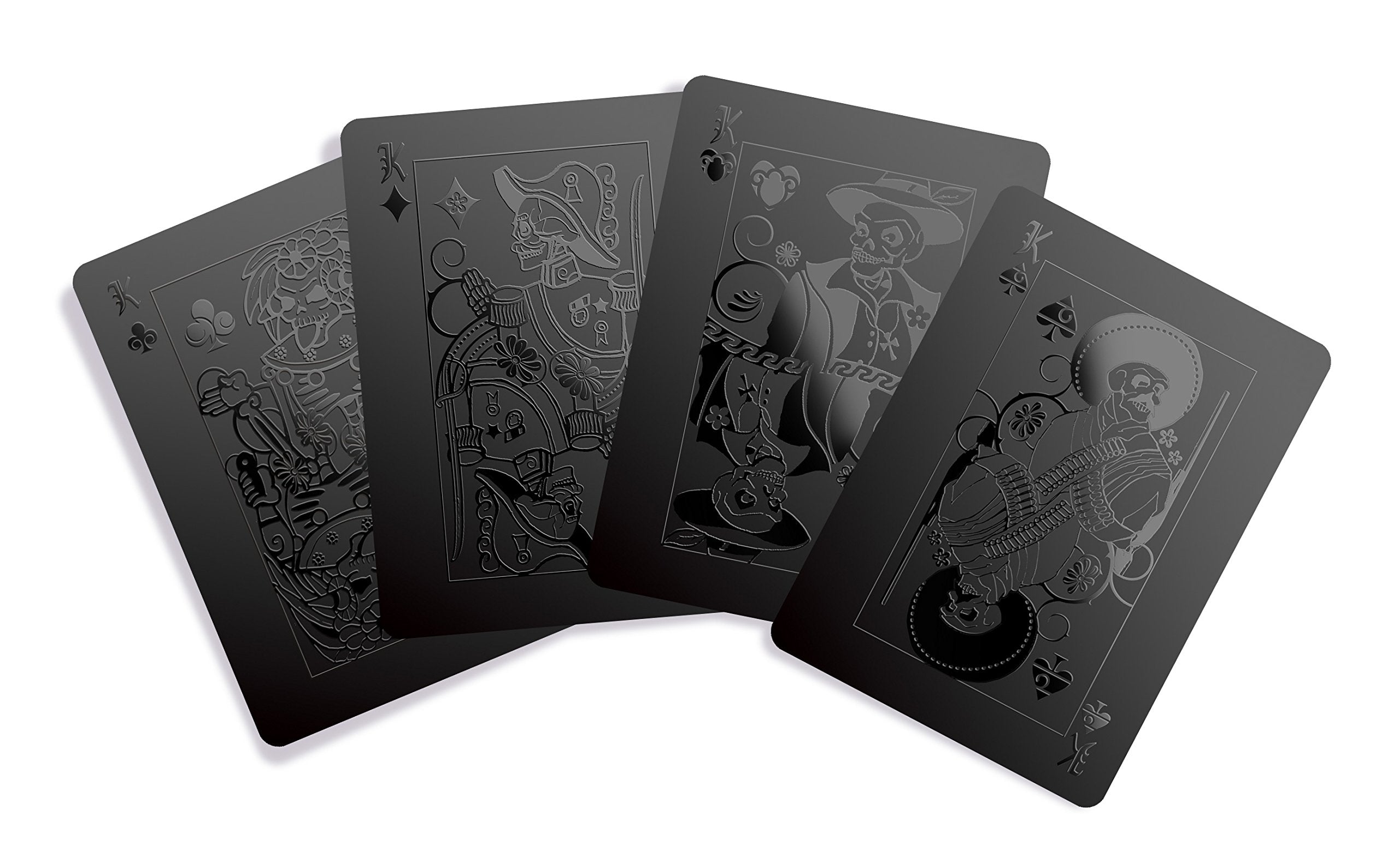 Gent Supply Co. Day of the Dead Black Waterproof Plastic Playing Cards – 54-Card Deck