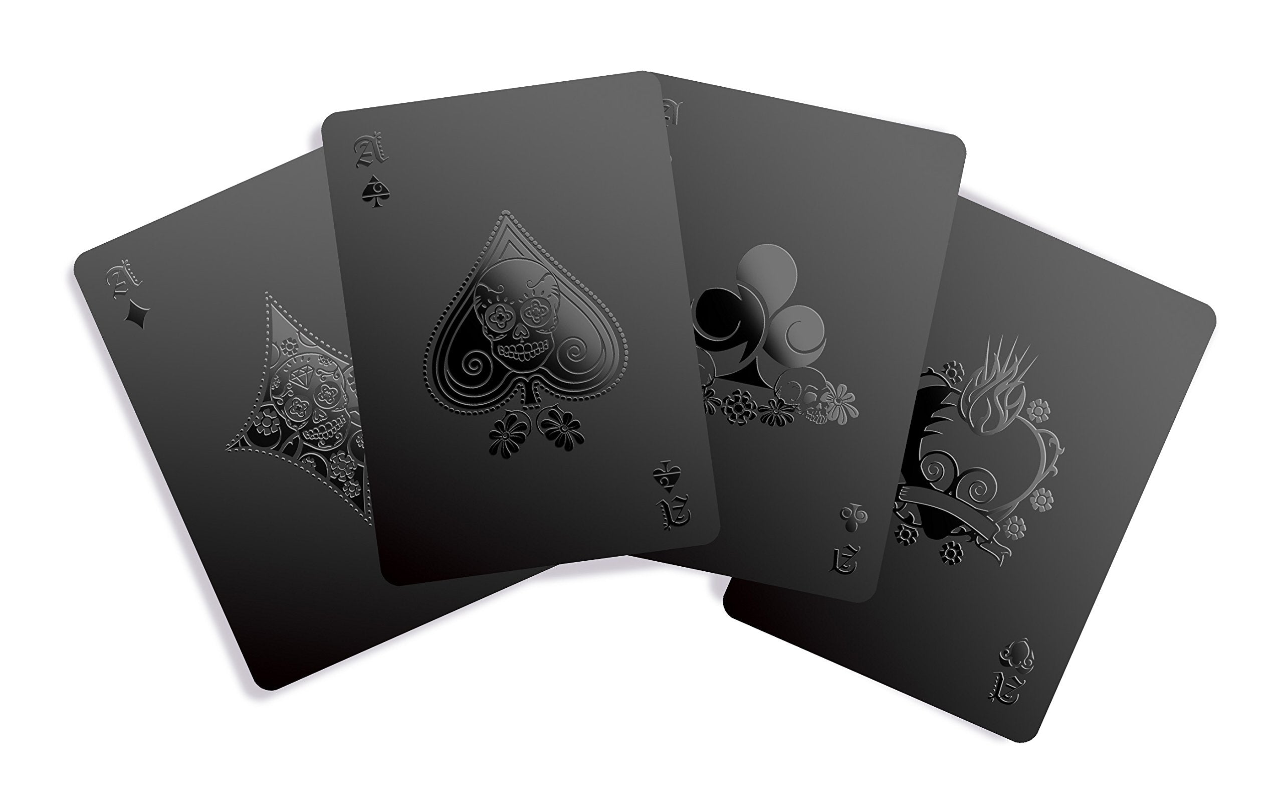 Gent Supply Co. Day of the Dead Black Waterproof Plastic Playing Cards – 54-Card Deck