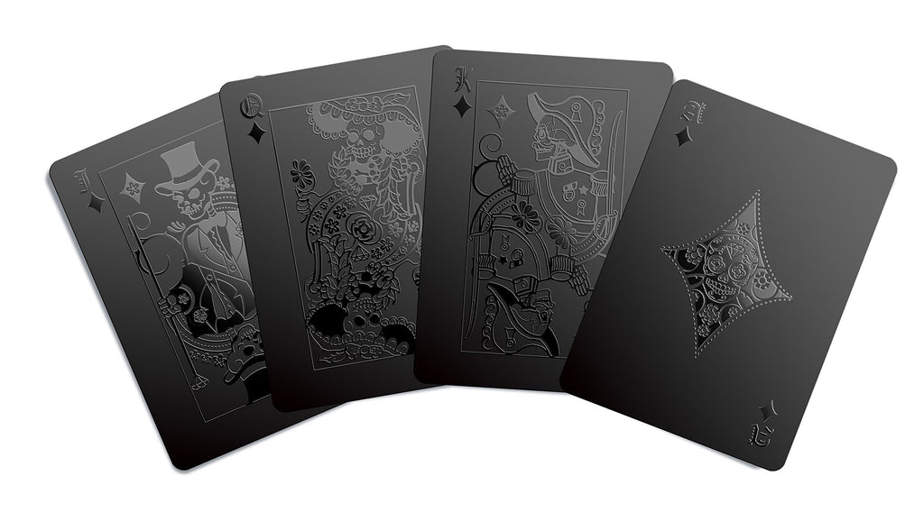 Gent Supply Co. Day of the Dead Black Waterproof Plastic Playing Cards – 54-Card Deck