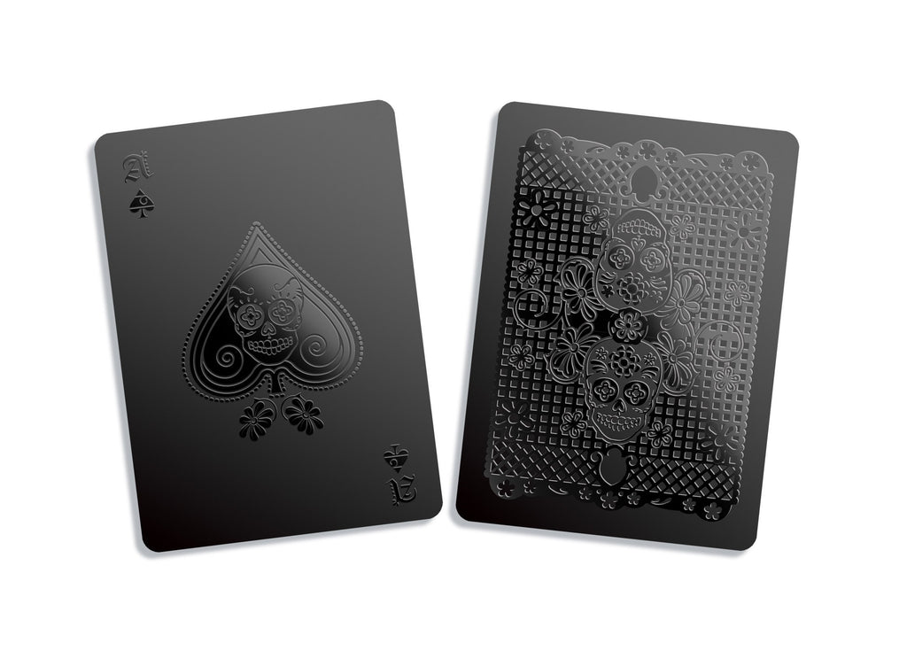 Gent Supply Co. Day of the Dead Black Waterproof Plastic Playing Cards – 54-Card Deck