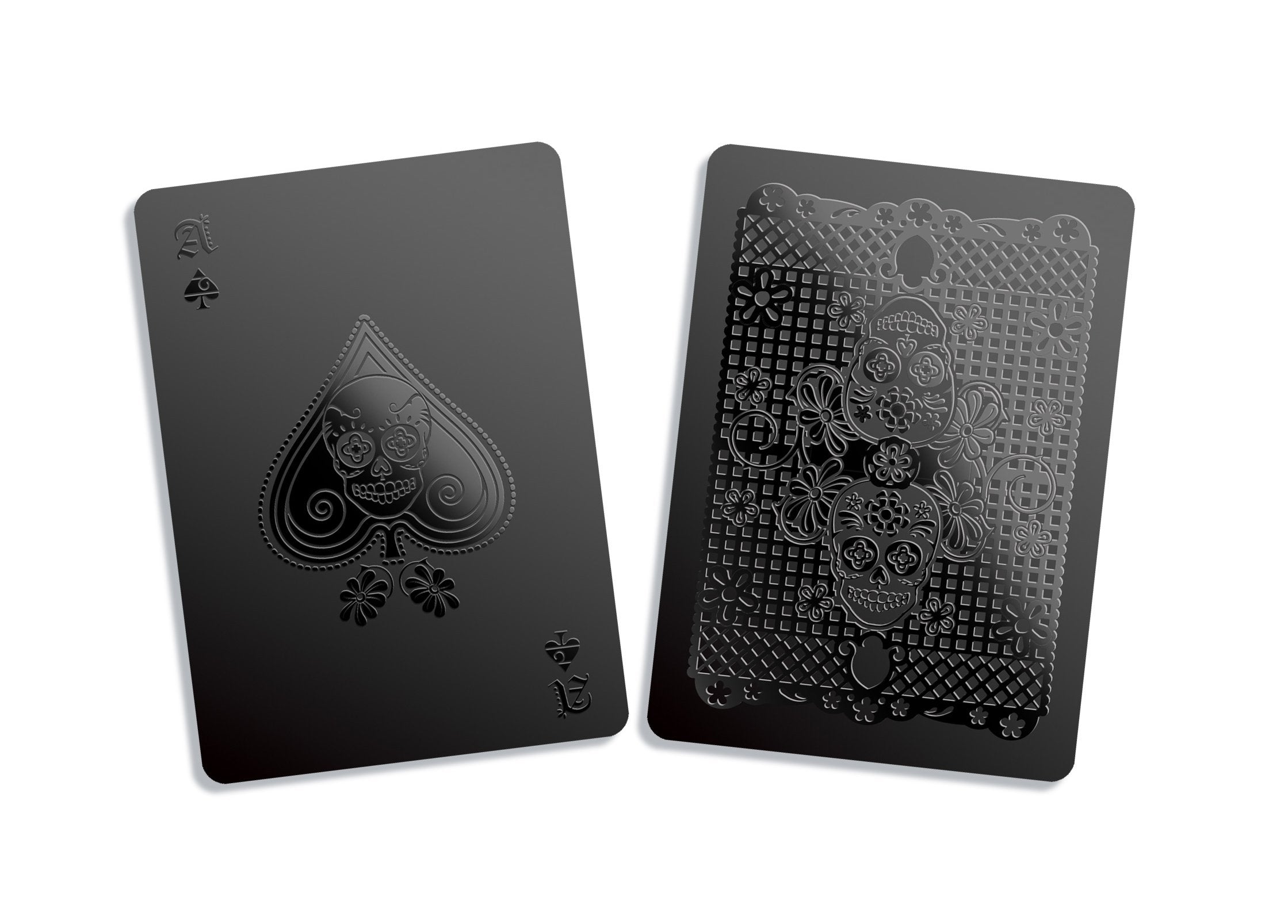 Gent Supply Co. Day of the Dead Black Waterproof Plastic Playing Cards – 54-Card Deck
