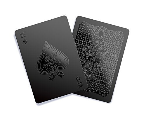 Gent Supply Co. Day of the Dead Black Waterproof Plastic Playing Cards – 54-Card Deck