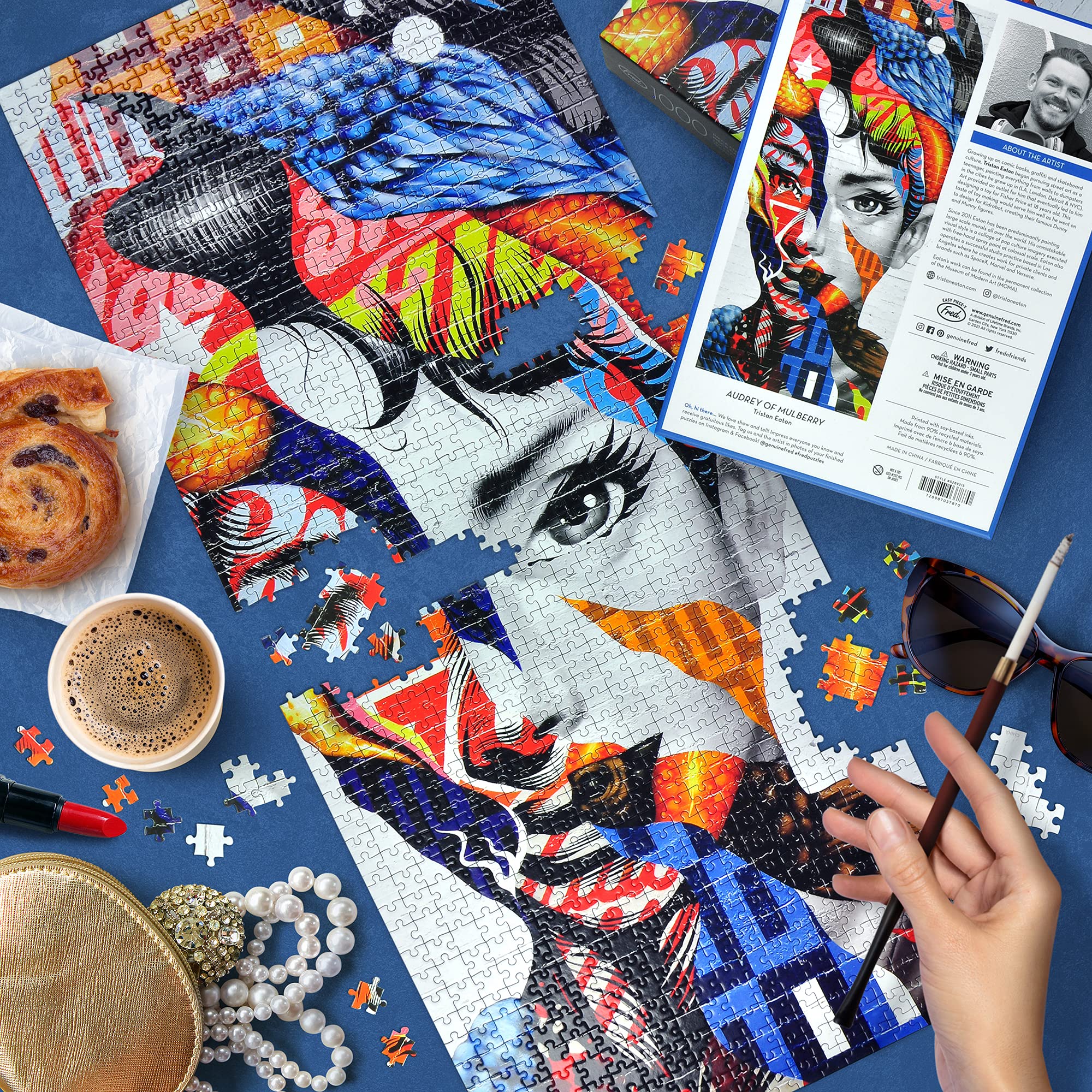 Genuine Fred Audrey of Mulberry by Tristan Eaton 1000-Piece Puzzle – 14x32 Inches