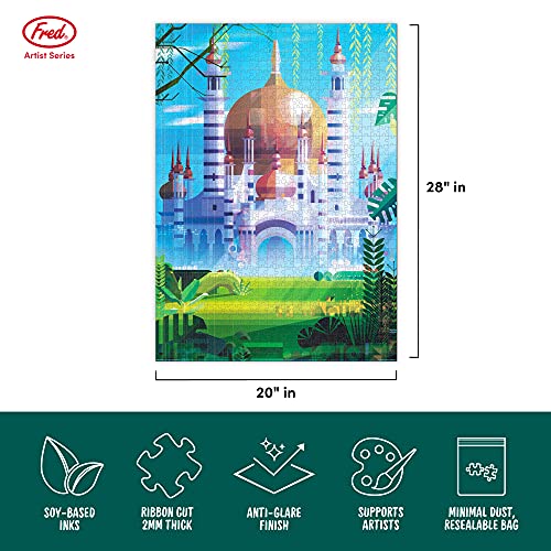 Genuine Fred Temple by James Gilleard – 1000 Piece Eco-Friendly Jigsaw Puzzle