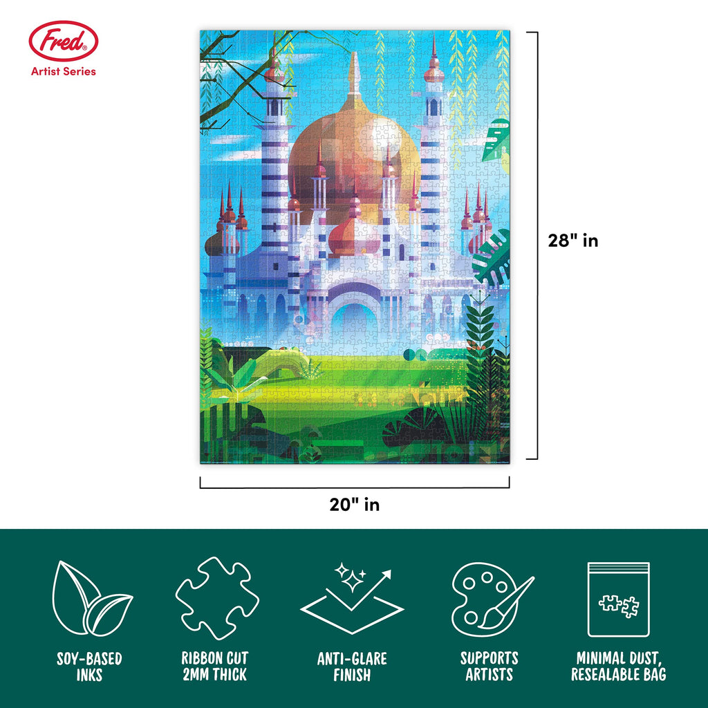 Genuine Fred Temple by James Gilleard – 1000 Piece Eco-Friendly Jigsaw Puzzle