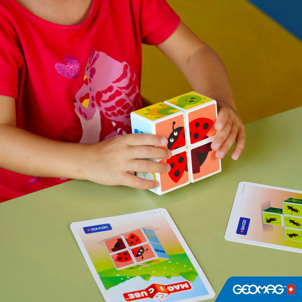 Geomag Magicube Insect 4-Piece Set: Magnetic Building Blocks for Toddlers 1-3