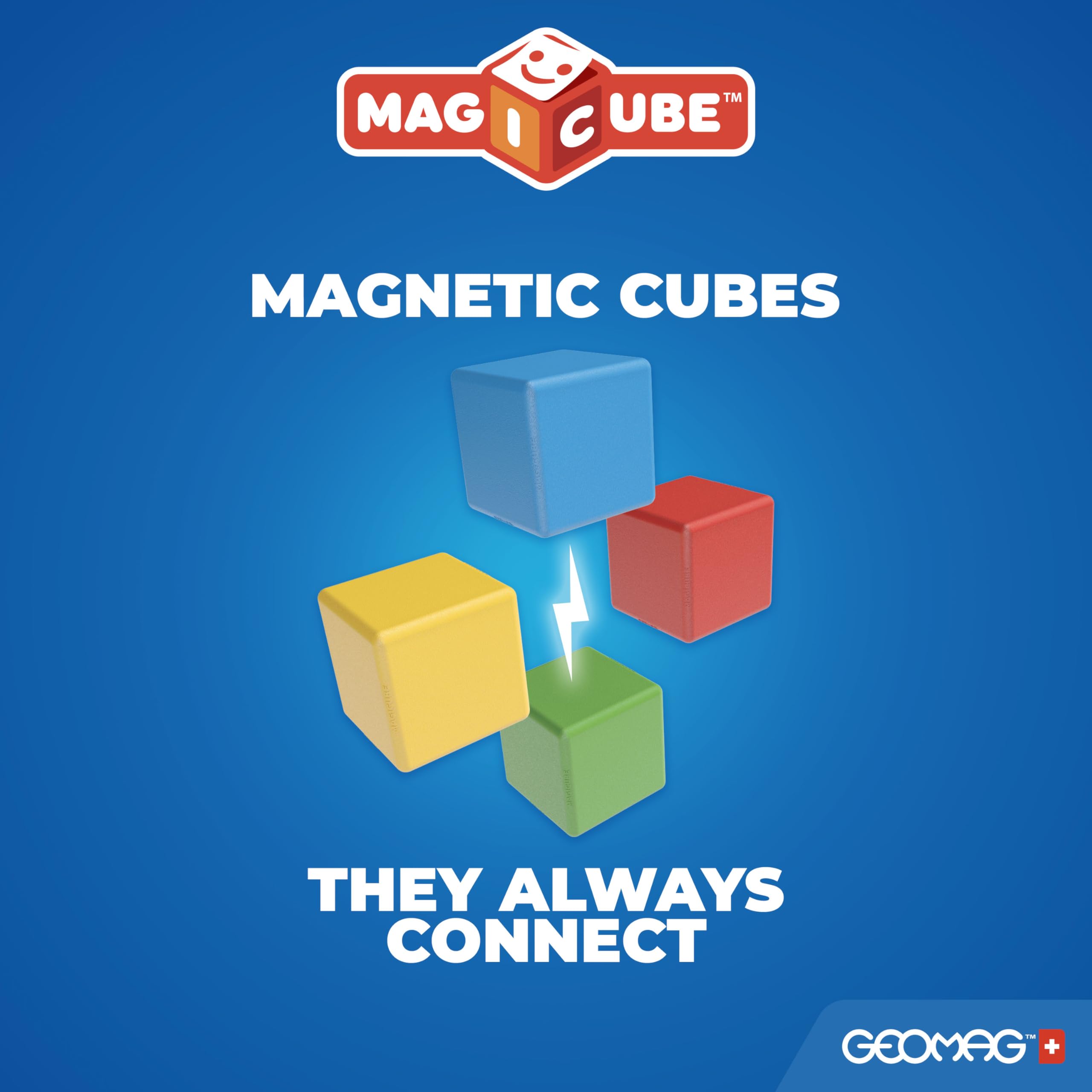 Geomag Magicube Insect 4-Piece Set: Magnetic Building Blocks for Toddlers 1-3