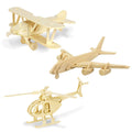 Georgie Porgy 3D Wooden Puzzle Set - 3 Aircraft Models - No Glue or Tools Needed