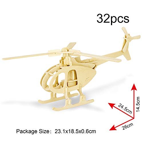 Georgie Porgy 3D Wooden Puzzle Set - 3 Aircraft Models - No Glue or Tools Needed