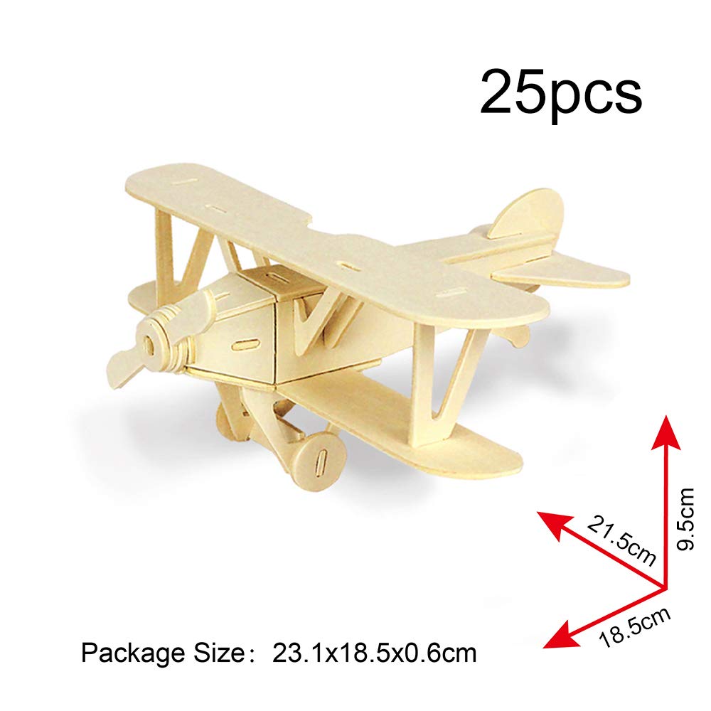 Georgie Porgy 3D Wooden Puzzle Set - 3 Aircraft Models - No Glue or Tools Needed