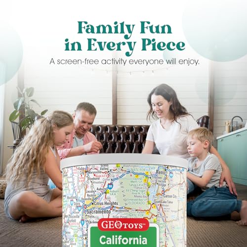 Geotoys California Mini State Puzzle – 100 Piece Travel Jigsaw in Portable Can