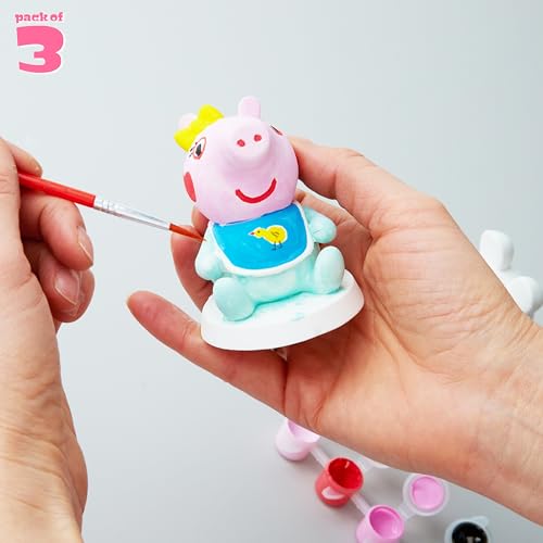 Get Trend Peppa Pig Paint Your Own Figurines Kit – Plaster Painting Set for Kids, DIY Arts & Crafts for Girls