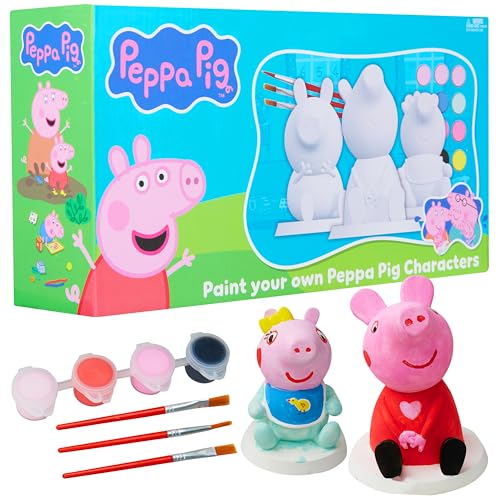 Get Trend Peppa Pig Paint Your Own Figurines Kit – Plaster Painting Set for Kids, DIY Arts & Crafts for Girls