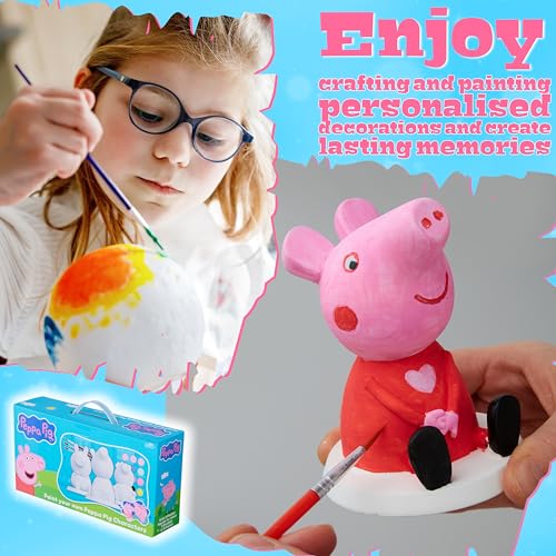 Get Trend Peppa Pig Paint Your Own Figurines Kit – Plaster Painting Set for Kids, DIY Arts & Crafts for Girls