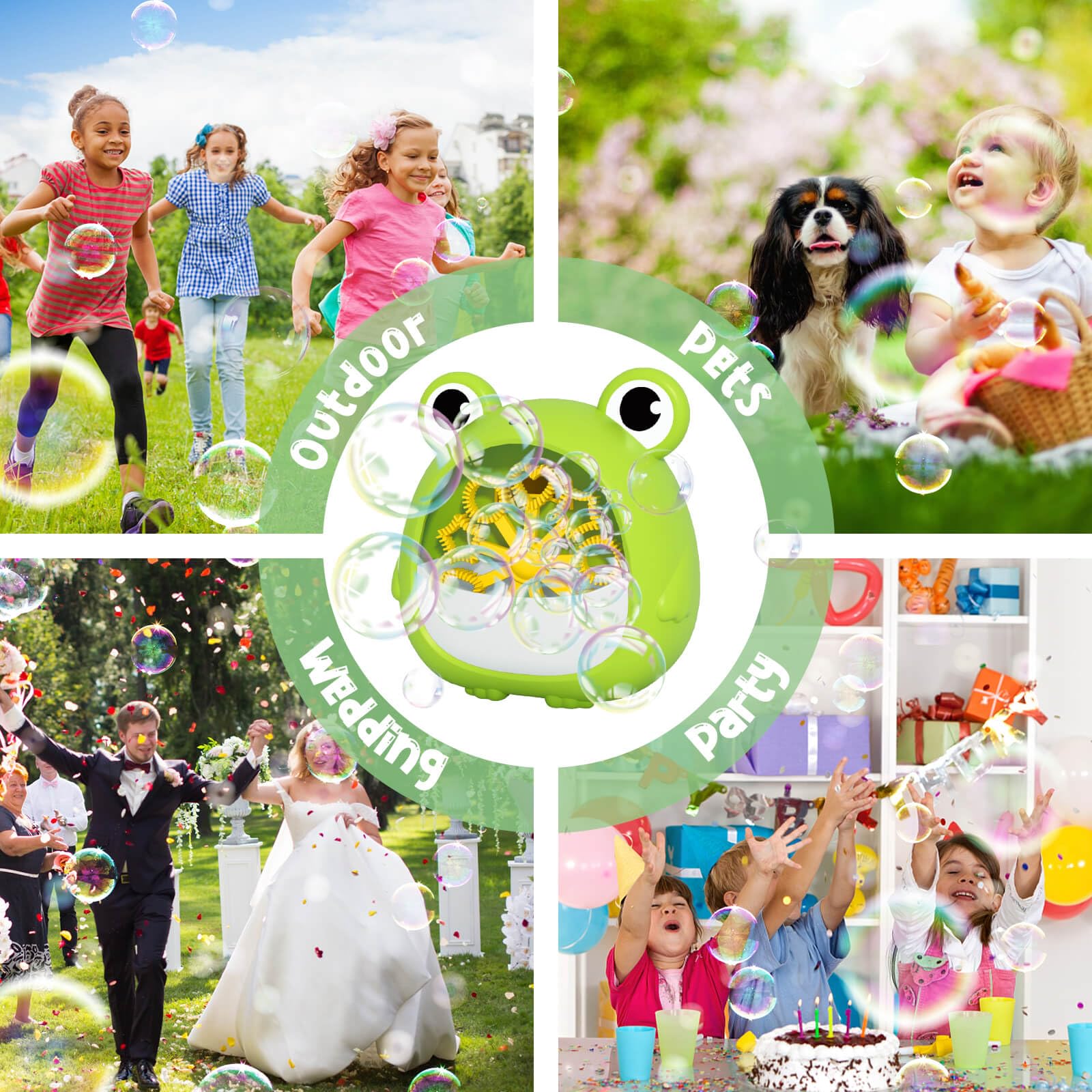 Getatoy Frog Bubble Machine – Outdoor Bubble Blower for Kids Ages 3-8