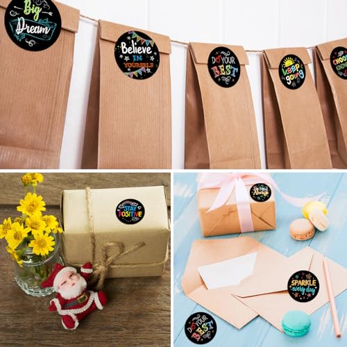 Geyee 1000-Piece Kindness & Vibes Stickers – Positive Affirmation Motivational Decals, Chalkboard Style