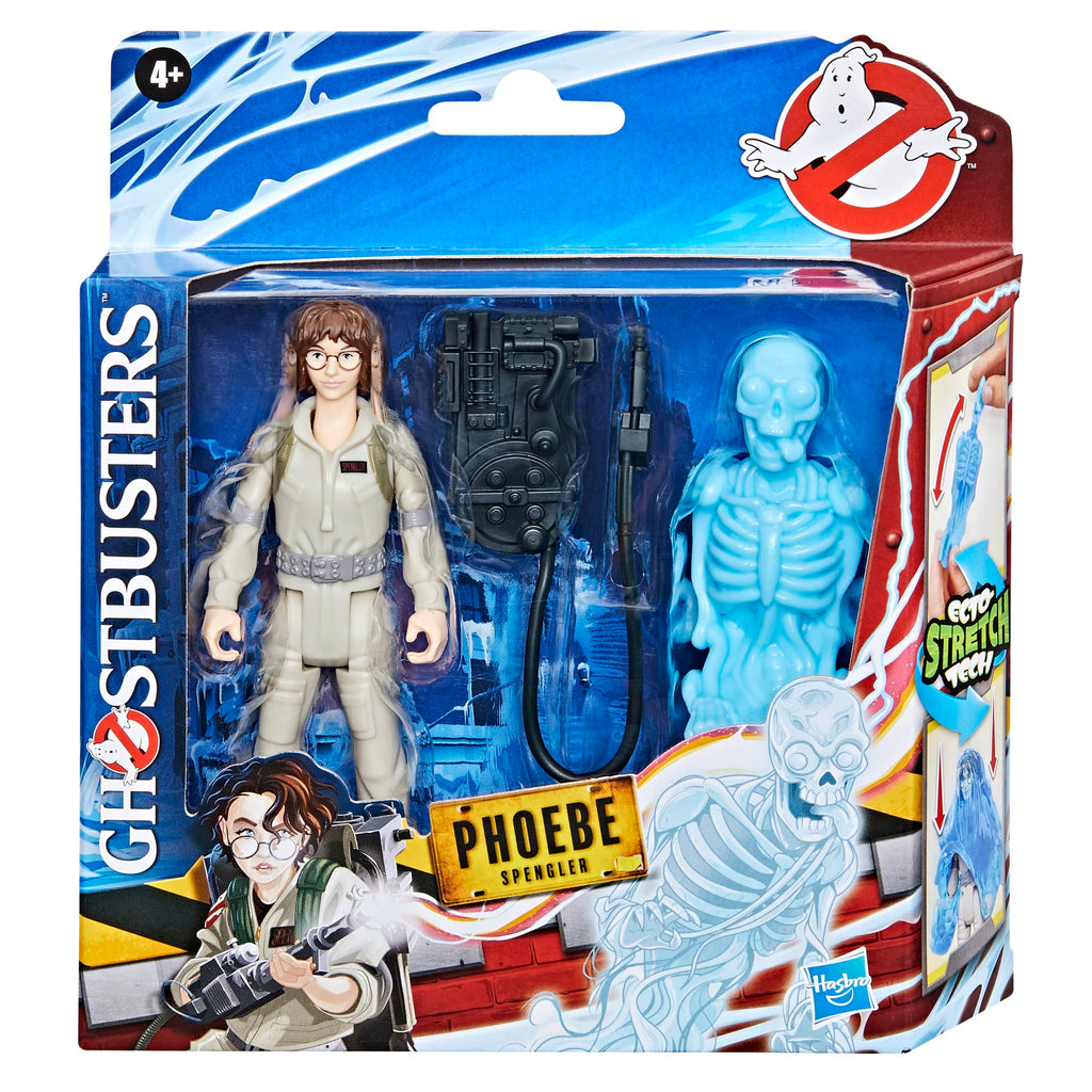 Ghostbusters Fright Features Phoebe Spengler Action Figure with Stretchy Bonesy Ghost and Proton Pack