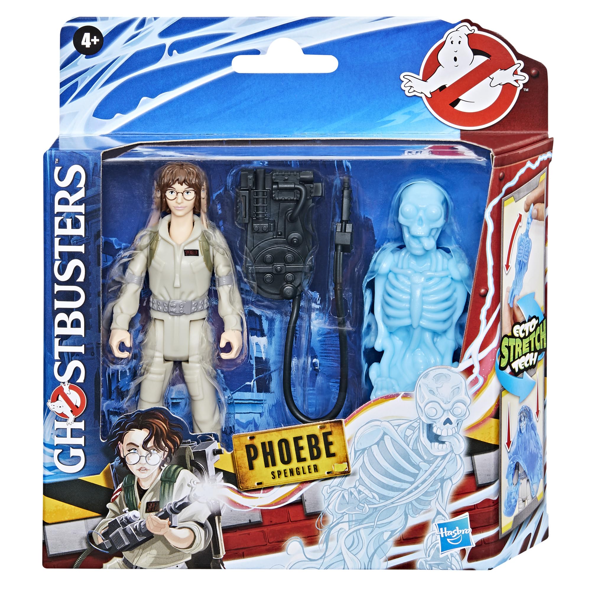 Ghostbusters Fright Features Phoebe Spengler Action Figure with Stretchy Bonesy Ghost and Proton Pack