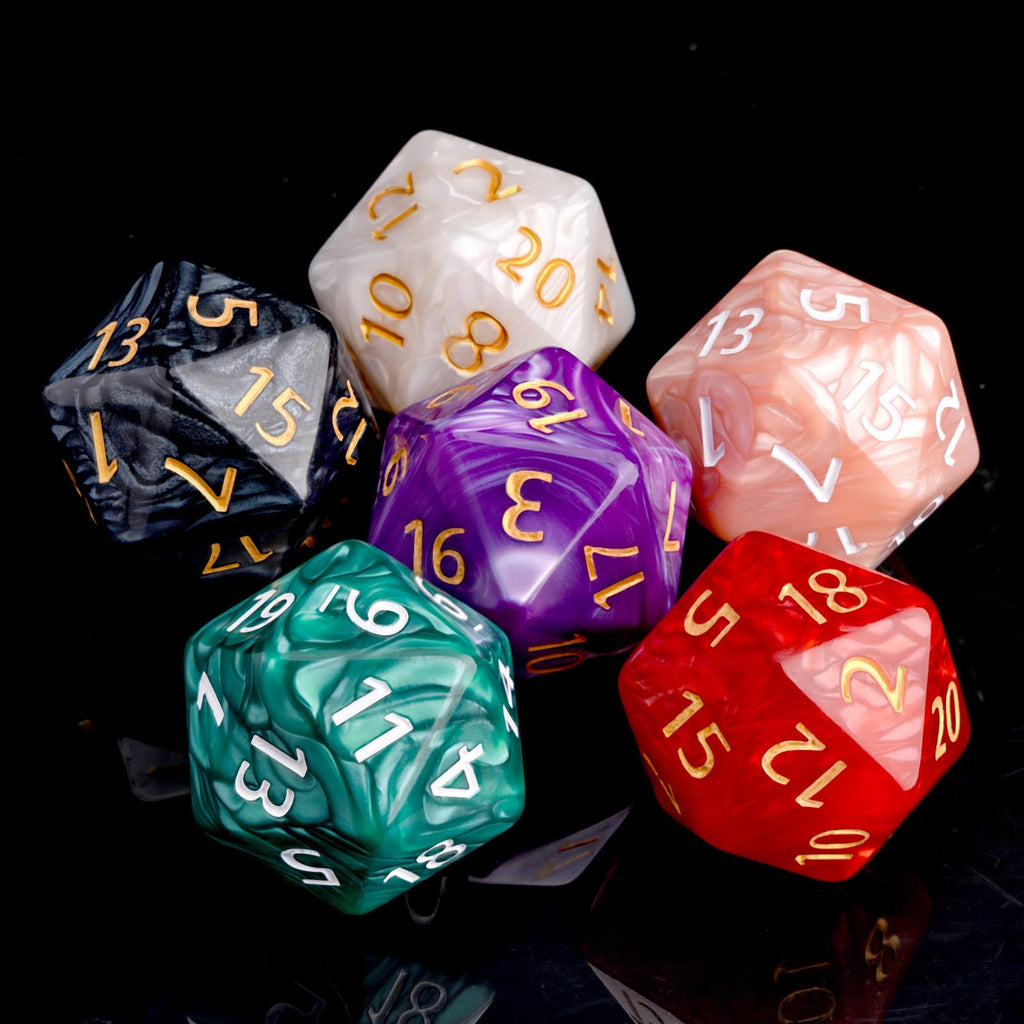 Giant 55mm D20 Dice – Red Pearl Finish – Jumbo Polyhedral Die for D&D, RPG & MTG