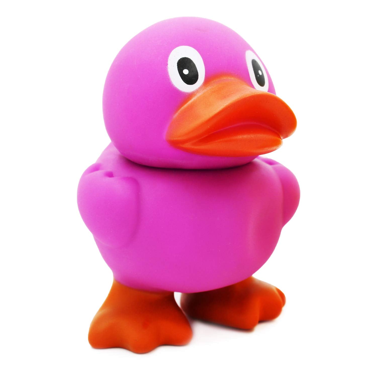 Giant 6.5-Inch Rubber Duckies 2-Pack Assorted Colors with Flippers - Fun Bath Toys and Decor