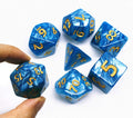 Giant Blue DND Dice Set 25mm Polyhedral with Bag – HD RPG Dice for Dungeons & Dragons, Pathfinder, MTG
