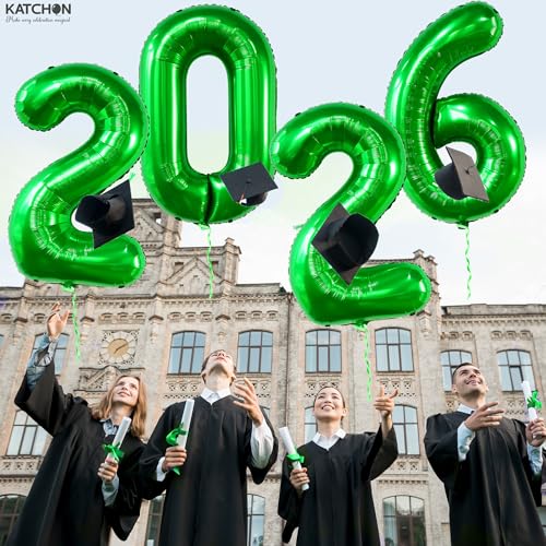 Giant Green 2026 Balloons 42 Inch – KatchOn Foil Number Balloons for Graduation Decorations Class of 2026