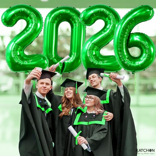 Giant Green 2026 Balloons 42 Inch – KatchOn Foil Number Balloons for Graduation Decorations Class of 2026