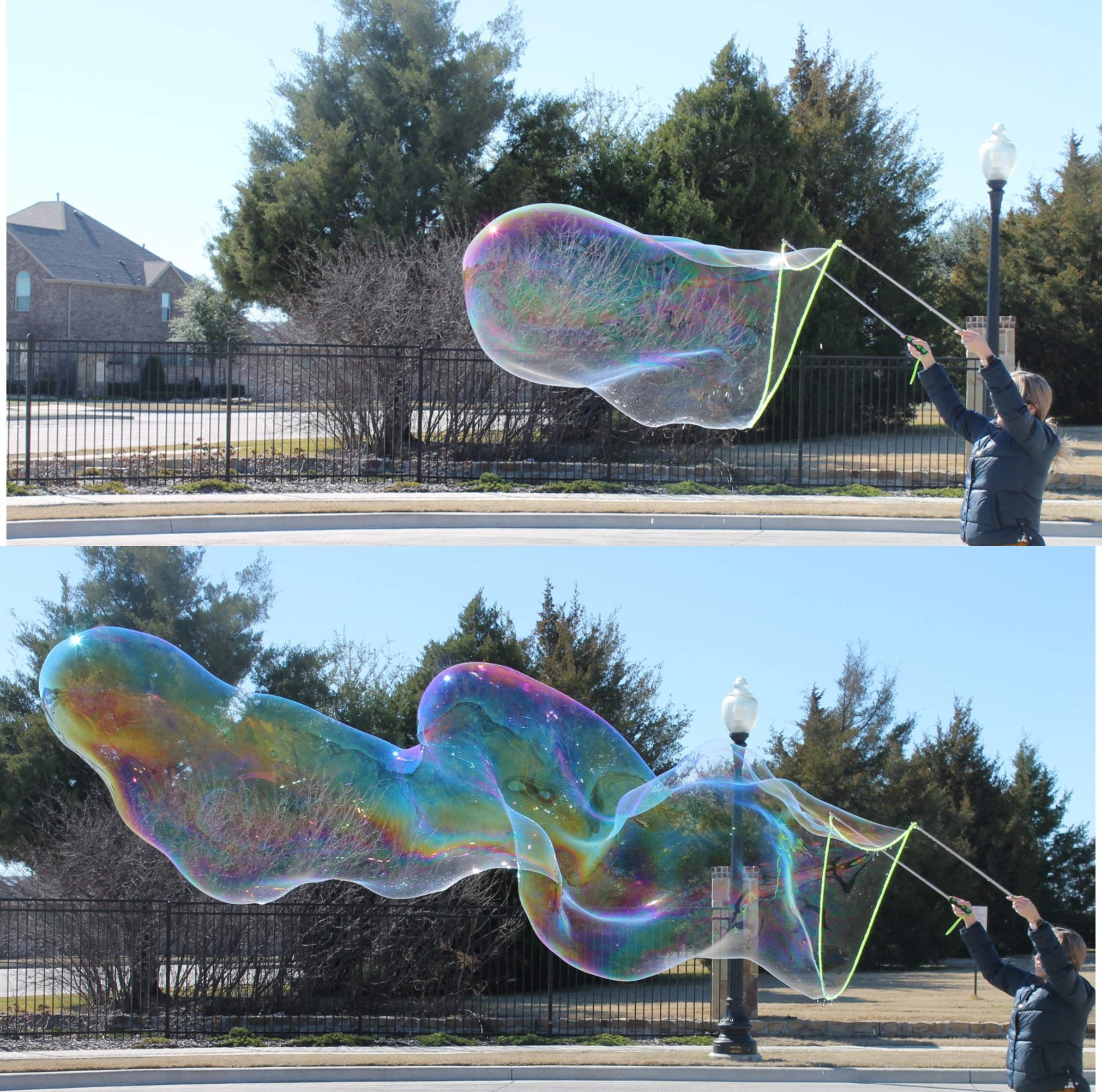 Giant Stainless Steel Bubble Wand for Kids & Adults – Telescopic with 6 Lengths, Sponge Handles, and Storage Bag