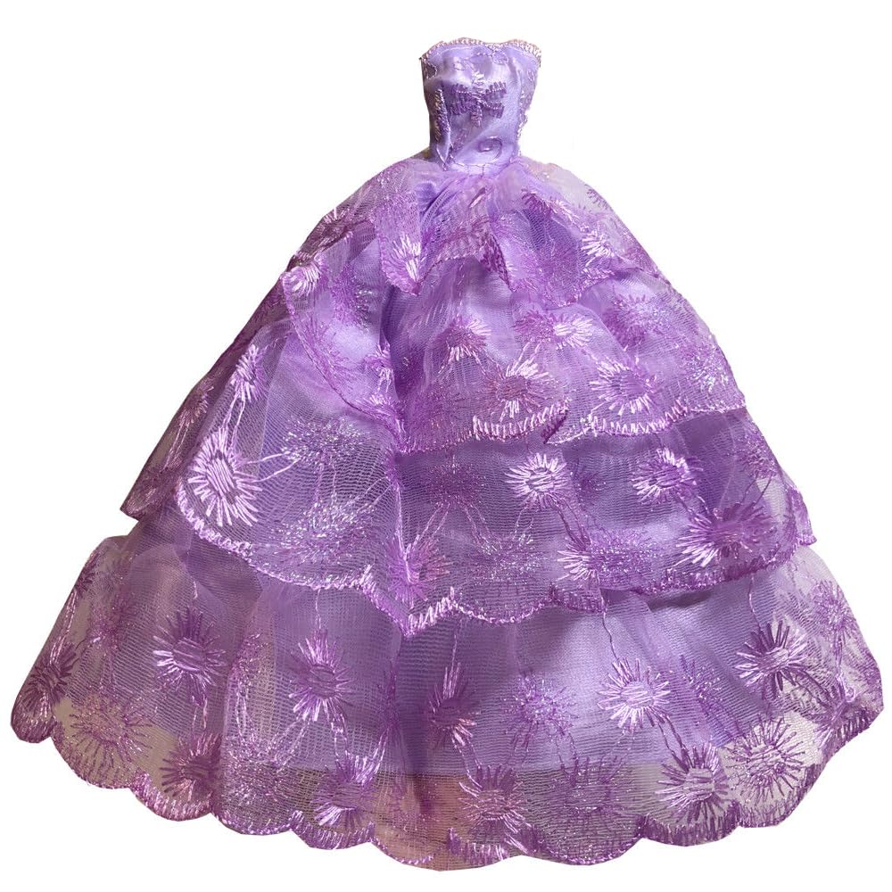 GIETIOS 5-Piece Handmade Doll Dress Set – Wedding & Party Gowns for 11.5-Inch Dolls (Random Styles)