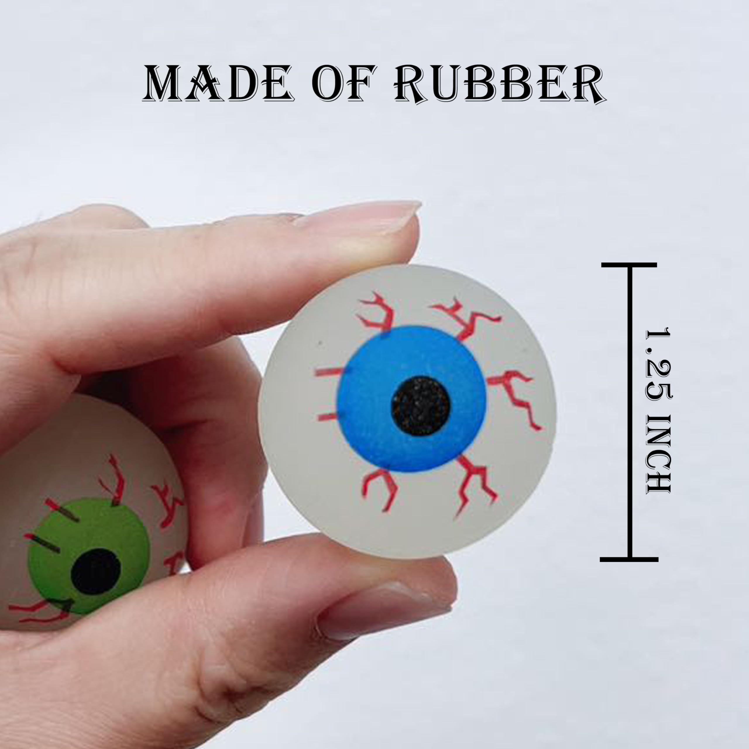 GiftExpress Glow in the Dark Eyeball Bouncy Balls - 24 Pack, 32mm (1.25 inch)
