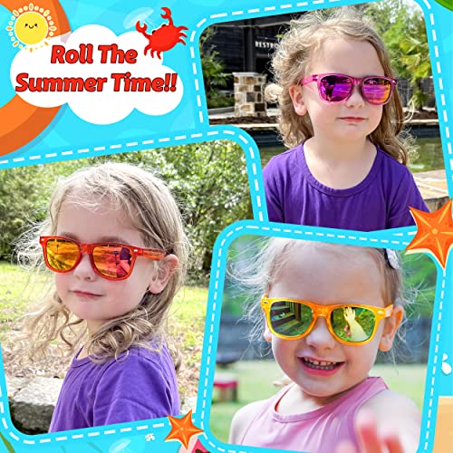 GIFTINBOX 16 Pack Kids Sunglasses – Translucent UV400 Party Favors for Ages 3-8
