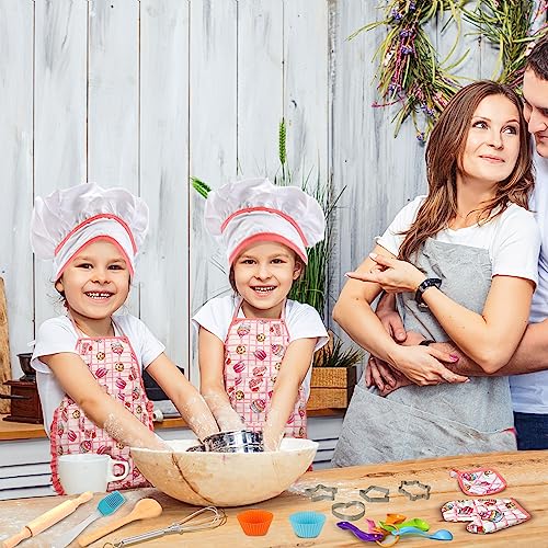 GIFTRRTOY Real Kids Cooking and Baking Set - 24 Piece Chef Role Play Kit with Apron, Hat, Utensils, Cupcake Molds for Toddlers Ages 3+