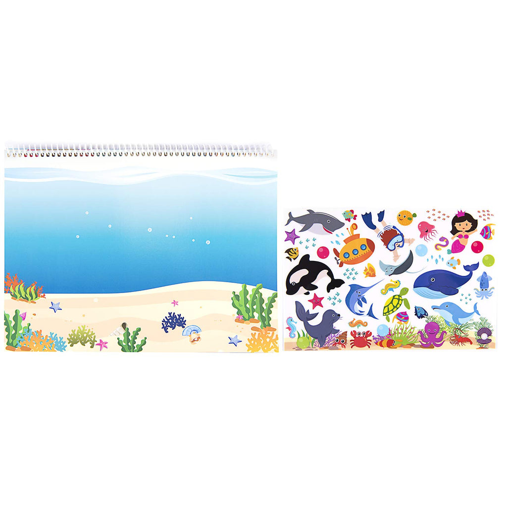 Giggles and Pebbles Magic Sticker Pad Book – Reusable, Washable, 170+ Stickers for Kids Ages 3+