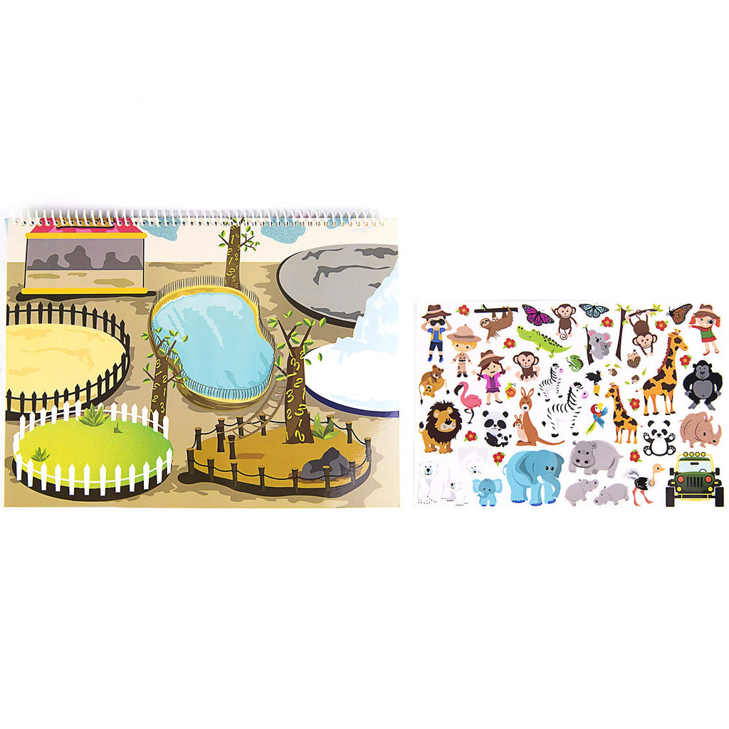 Giggles and Pebbles Magic Sticker Pad Book – Reusable, Washable, 170+ Stickers for Kids Ages 3+