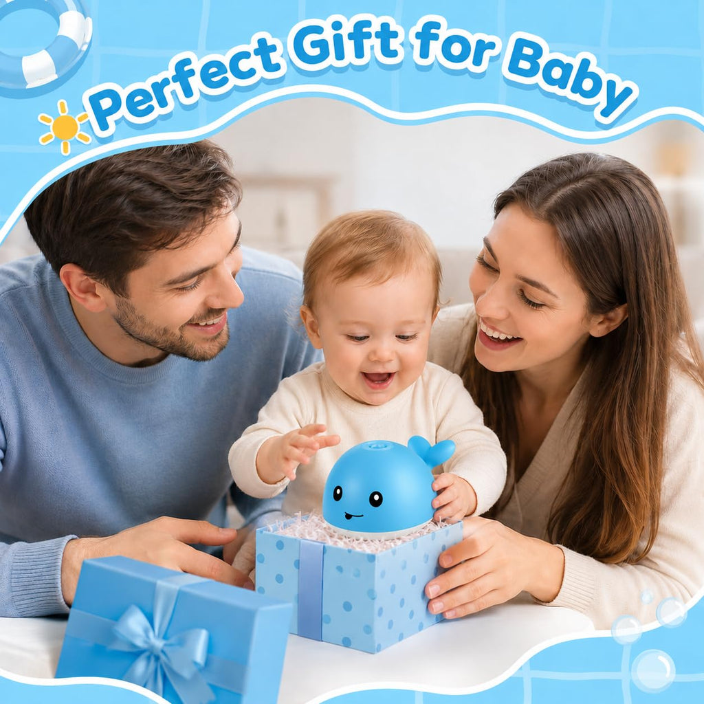 Gigilli Whale Bath Toy Sprinkler - Rechargeable Light Up Bathtub Toy for Toddlers 1-3, Baby Pool Toys for 6-18 Months, Boys Girls Birthday Gift