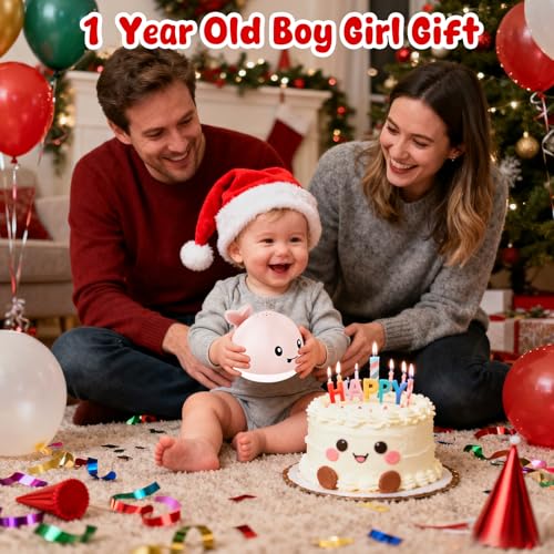 Gigilli Whale Bath Toy Sprinkler with Lights – Automatic Water Spray for Toddlers 1-3 Years