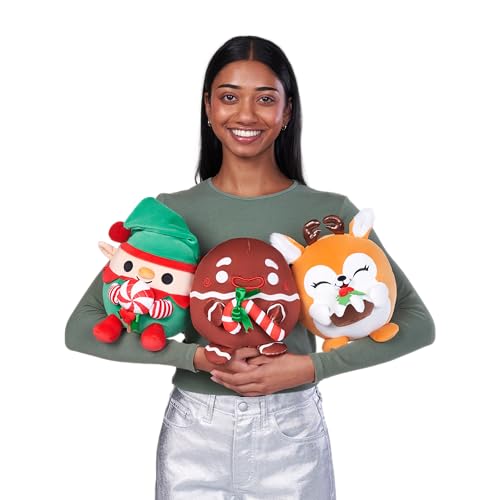 Ginger the Gingerbread Man Snackle Plush – 8-Inch Soft Toy with Candy Cane, Christmas Series 2 by ZURU