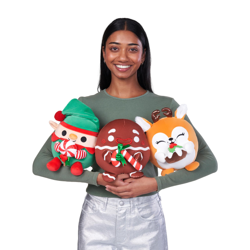 Ginger the Gingerbread Man Snackle Plush – 8-Inch Soft Toy with Candy Cane, Christmas Series 2 by ZURU