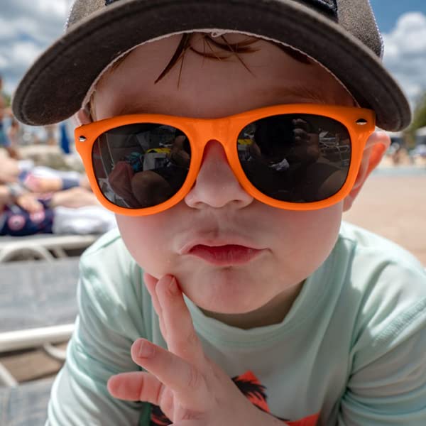 GINMIC Kids Party Sunglasses 12-Pack Neon – Fun UV400 Eye Protection for Boys and Girls