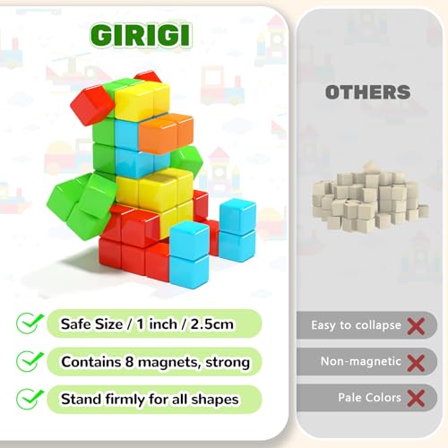 Girigi 40-Piece Magnetic Building Blocks for Toddlers – STEM Sensory Toy for Ages 3-8