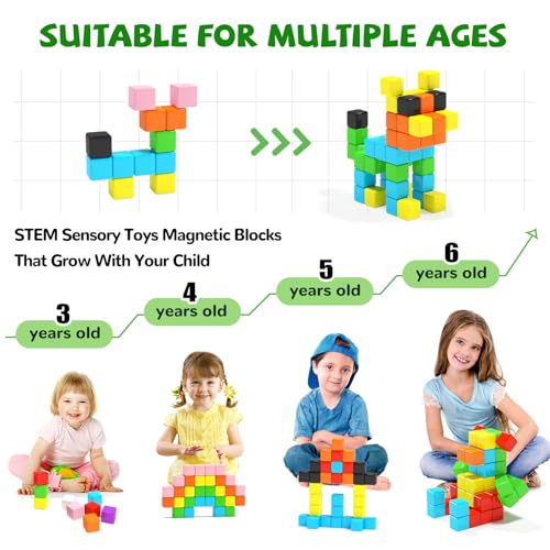 Girigi 40-Piece Magnetic Building Blocks for Toddlers – STEM Sensory Toy for Ages 3-8