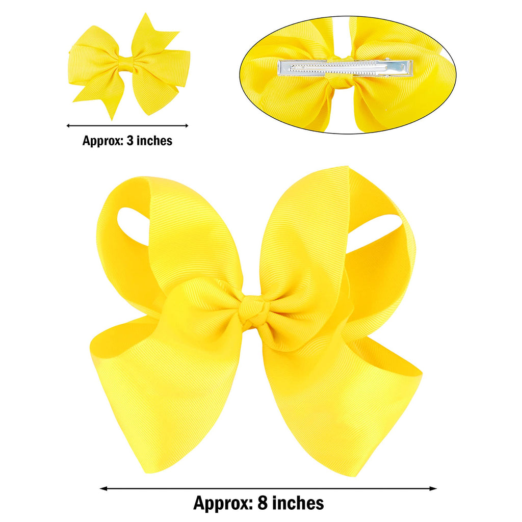 Girls 4-Layer Tulle Tutu Skirt Set with Butterfly Hairbows, Knee-Length, Soft Elastic Waistband