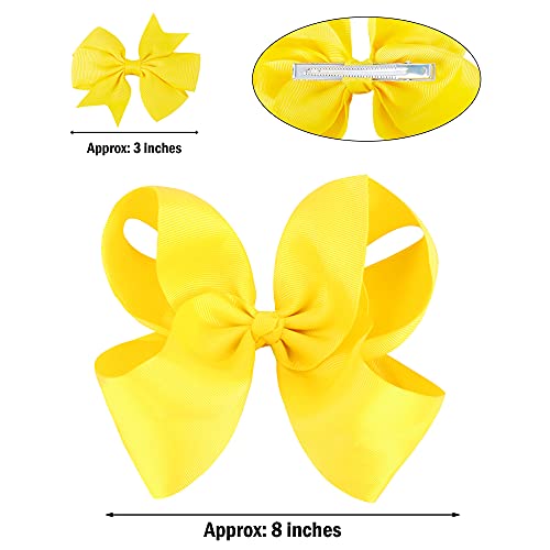 Girls 4-Layer Tulle Tutu Skirt Set with Butterfly Hairbows, Knee-Length, Soft Elastic Waistband