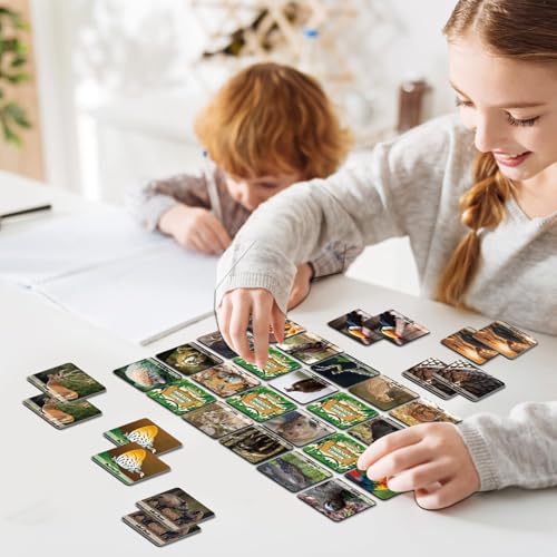 gisgfim 100-Card Wild Animals Memory Matching Game – 50 Pairs for Kids