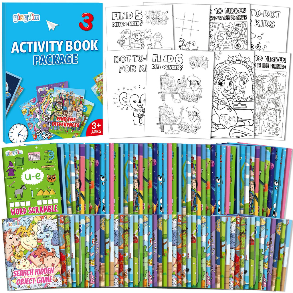 gisgfim 48 Mini Activity Books for Kids – 24 Styles, Mazes, Puzzles, Party Favors Ages 4-12