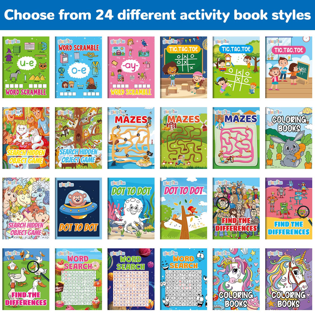 gisgfim 48 Mini Activity Books for Kids – 24 Styles, Mazes, Puzzles, Party Favors Ages 4-12